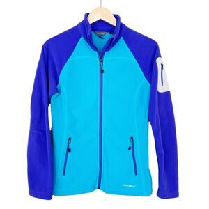Eddie Bauer First Ascent Blue Purple Fleece Full Zip Sz M